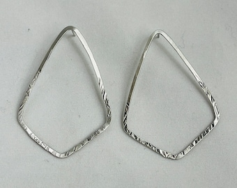 Hammered Sterling Silver Geometric Earrings: Statement Jewelry