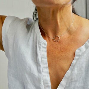 Elegant Delicate Circle Necklace - Available in Sterling Silver and Lustrous Gold - Handcrafted, Versatile Jewelry
