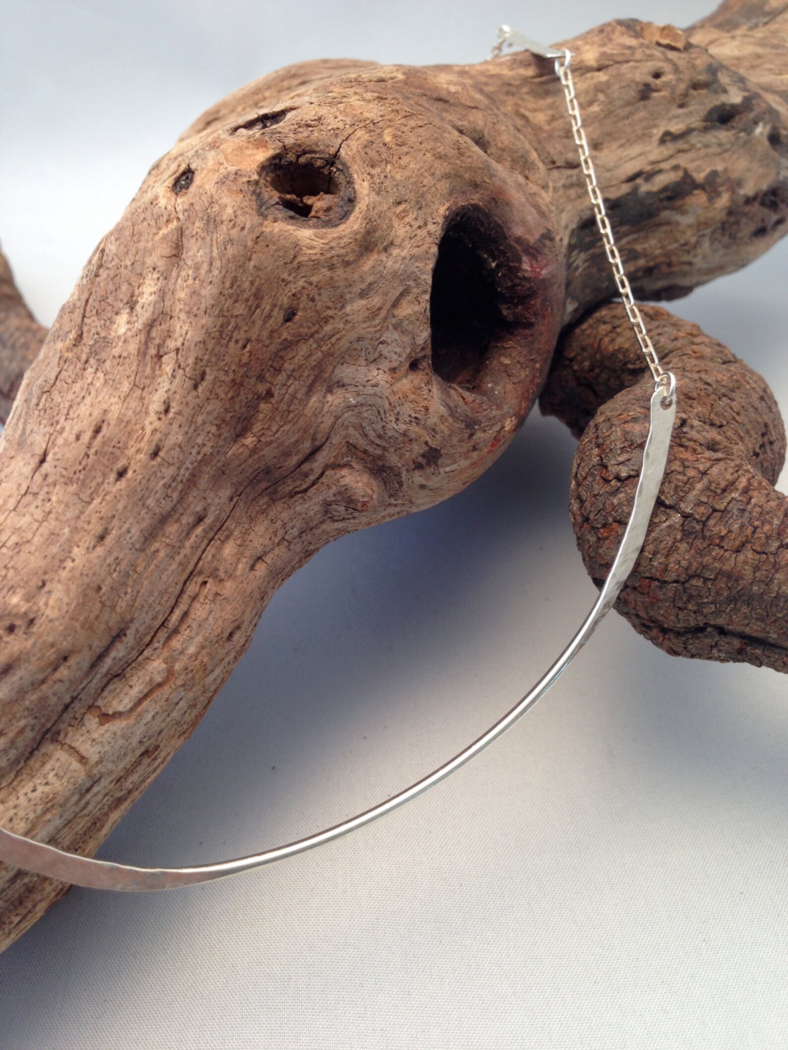 Sterling Silver Hammered Necklace Etsy