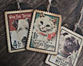 Pet gift tags, small gift tag, wooden tag, tag lable, bottle tags, wooden tags, gift tags, dog gift, cat gift, drink tag, pot label.
