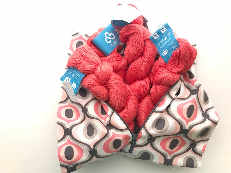 knitting project bag Zipper Project bag crochet shoe bag zipper bag