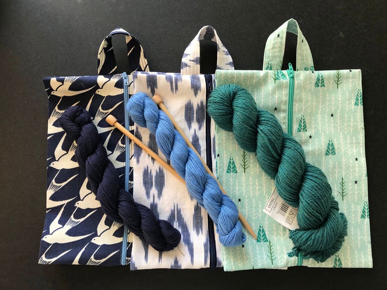 knitting project bag Zipper Project bag crochet shoe bag zipper bag