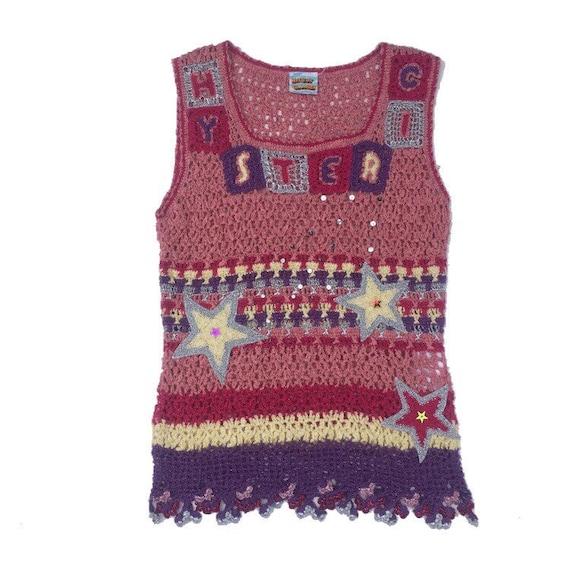 HYSTERIC GLAMOUR Crochet Knitted Pink 1990s Top - Etsy