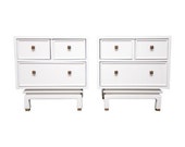 RESERVE FOR MONA- Pair of Hollywood Regency Lacquered Chinoiserie American of Martinsville Nightstands
