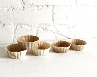 Set of Antique English Fluted Ceramic Tart Dishes