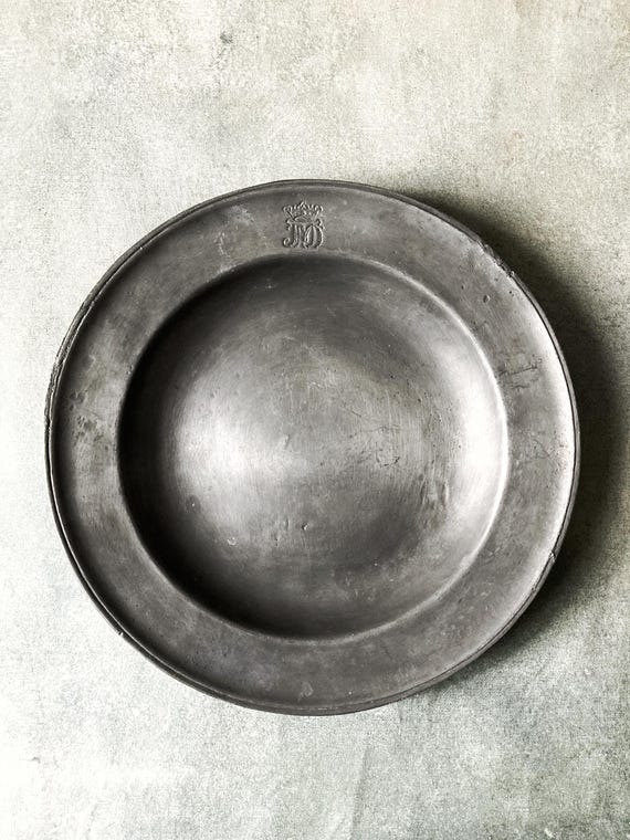Stunning Large Antique Pewter Platter