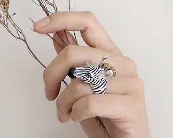 Frank, Zebra Ring. Safarica Collection, Safari , Animal Ring , Gift for her , GOODAFTERNINE