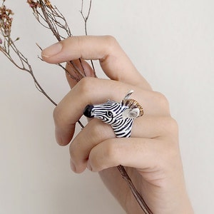Frank, Zebra Ring. Safarica Collection, Safari , Animal Ring , Gift for her , GOODAFTERNINE