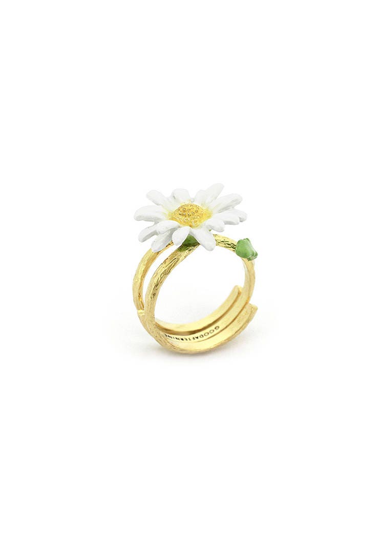 Daisy Ring Flower Ring Enamel Ring Handpainted | Etsy
