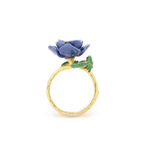 Anemone Violet Ring , Flower Ring , Handpainted GOODAFTERNINE image 4