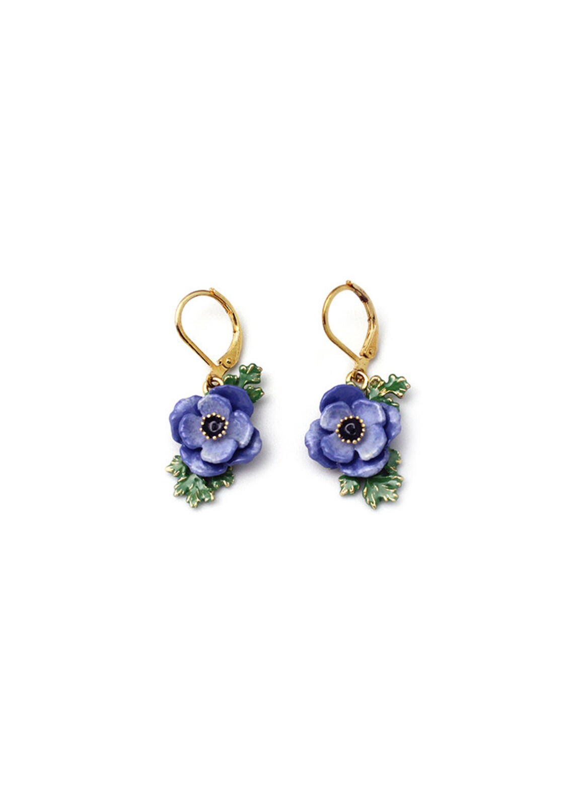 •ANEMONE DREAM DROP• mixed metal dangle earrings