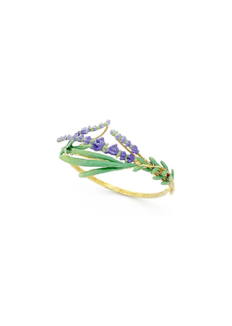 Lavender Bangle , Flower bangle Delicates details , Handpainted GOODAFTERNINE image 5