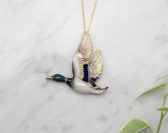 Mallard Duck Pendent Necklace