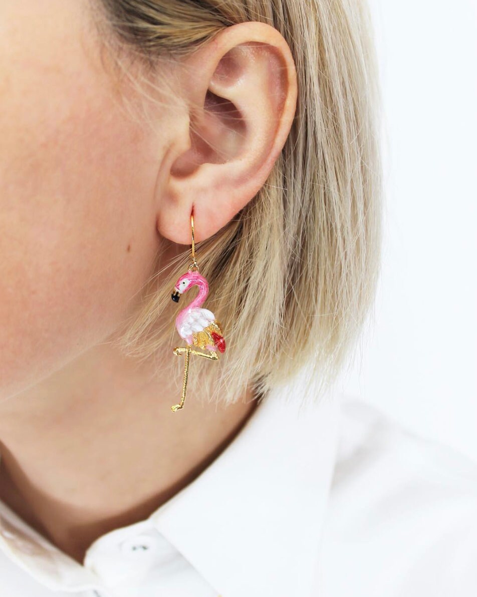 フラミンゴイヤリング - Etsy 日本