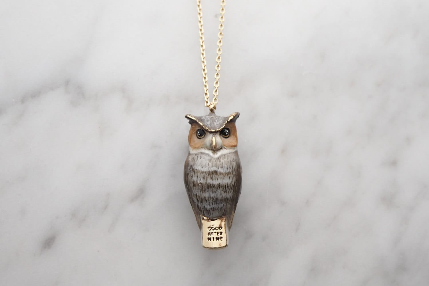 Merry, Great Horn Owl whistle pendent Necklace.