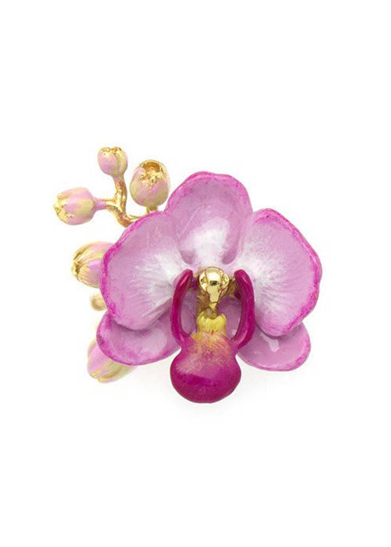 Phalaen Purple Ring , Flower Ring , Handpainted GOODAFTERNINE , Phalaenopsis , Orchid image 2