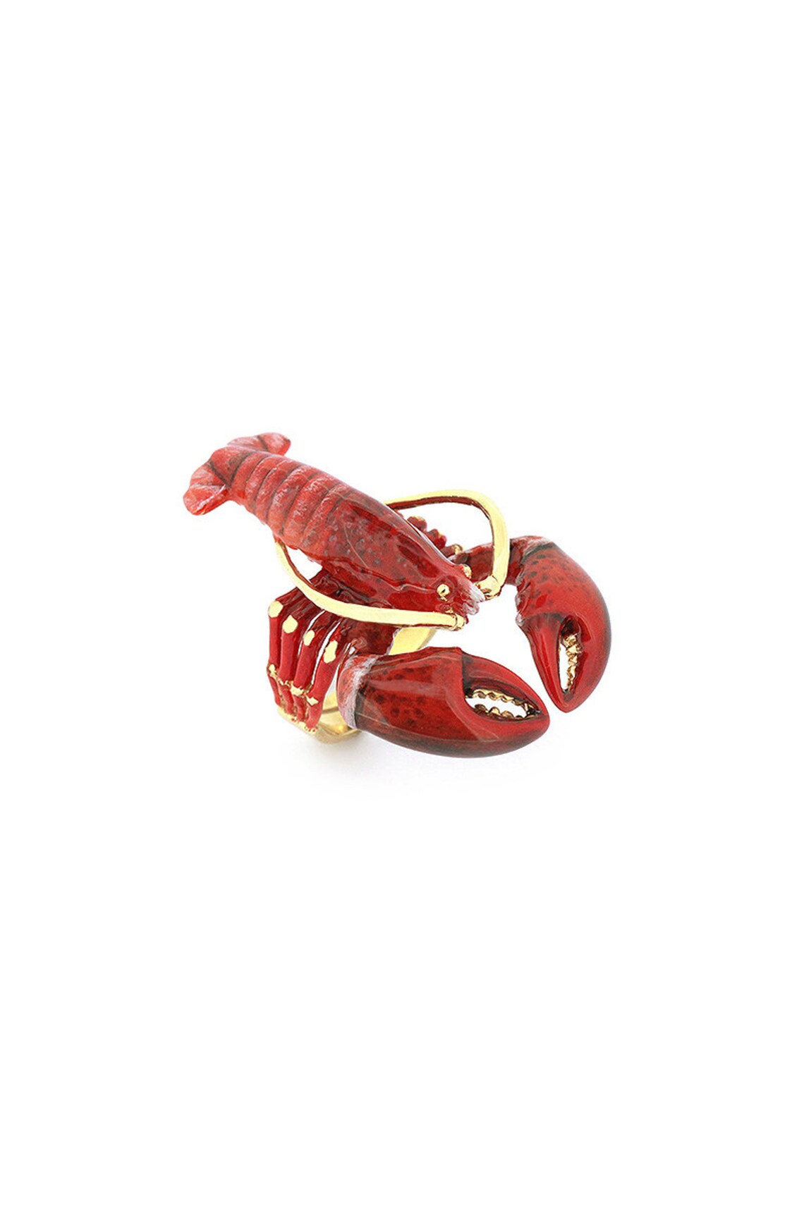 Red Lobster Ring Enamel Jewelry Statement Piece Ocean Etsy