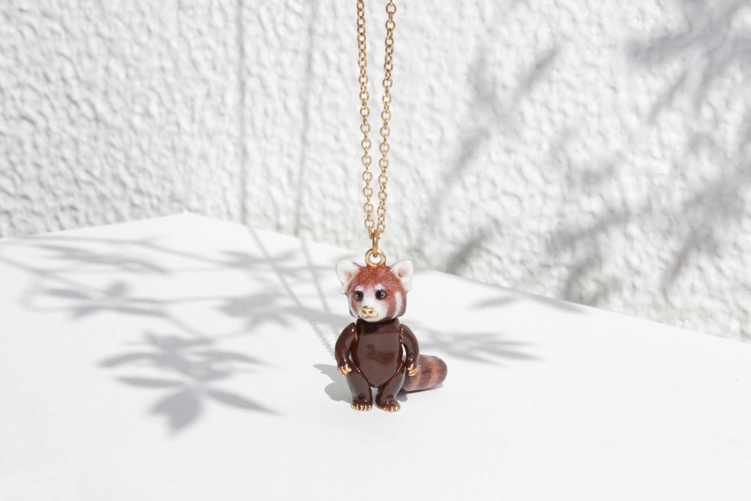 Raph Red Panda Necklace Moveable Red Panda Bear Pendant Necklace