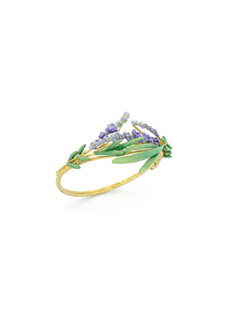 Lavender Bangle , Flower bangle Delicates details , Handpainted GOODAFTERNINE image 6