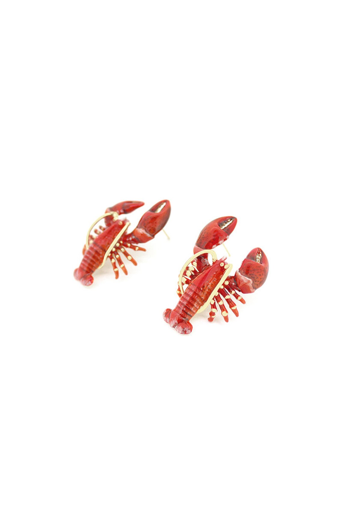 Red Lobster Earrings Stub Earrings Ocean Creature Etsy