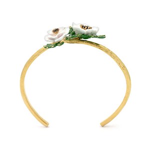 Anemone Bangle White , Flower Ring , Anemone flower image 8