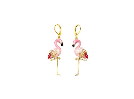 フラミンゴイヤリング - Etsy 日本