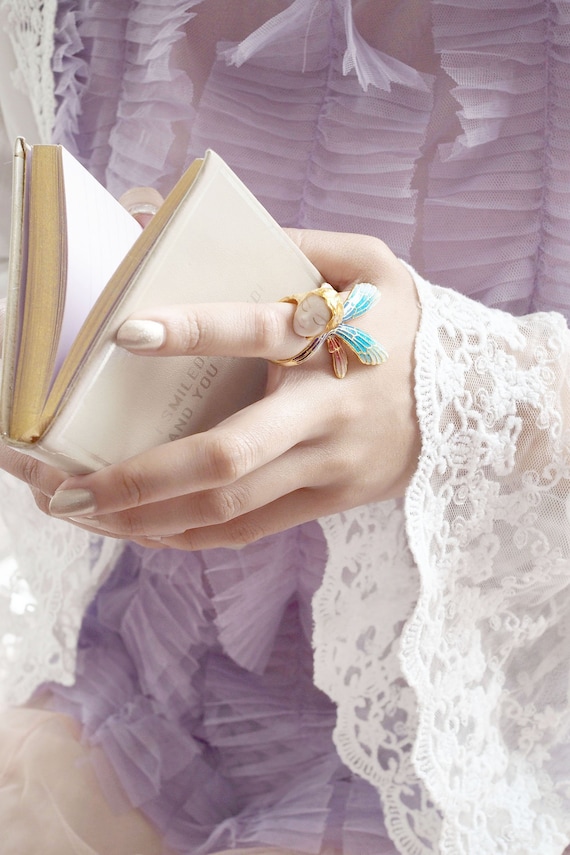 Fairy Ring Fairy Jewelry Fairy Tales Enamel Jewelry Etsy