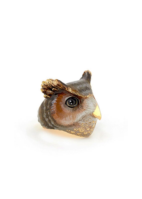 dog state アニマルリング 梟 Horned Owl Ring Merry Great Horn Owl