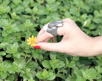 Août , Bague de lapin gris