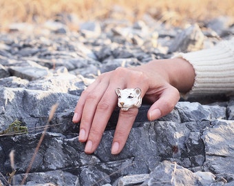 Sneeuw Bengalen Ring, Dierlijke Ring, Dierlijke Sieraden