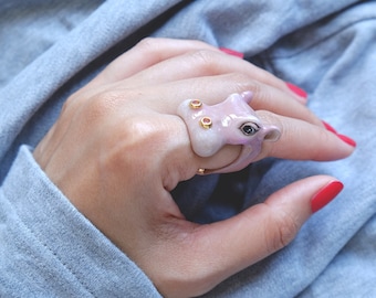 Happy Hippo Ring Ring. Safarica Collection. Hippopotamus