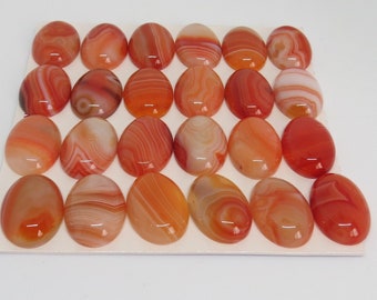 Agate Orange and white  Cabochon