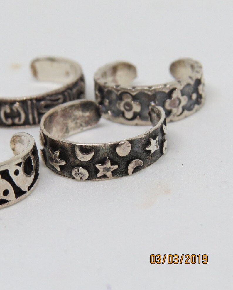 etsy sterling silver toe rings