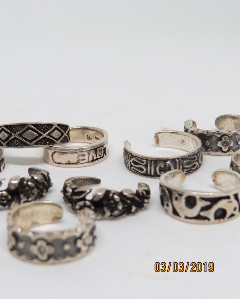 etsy sterling silver toe rings