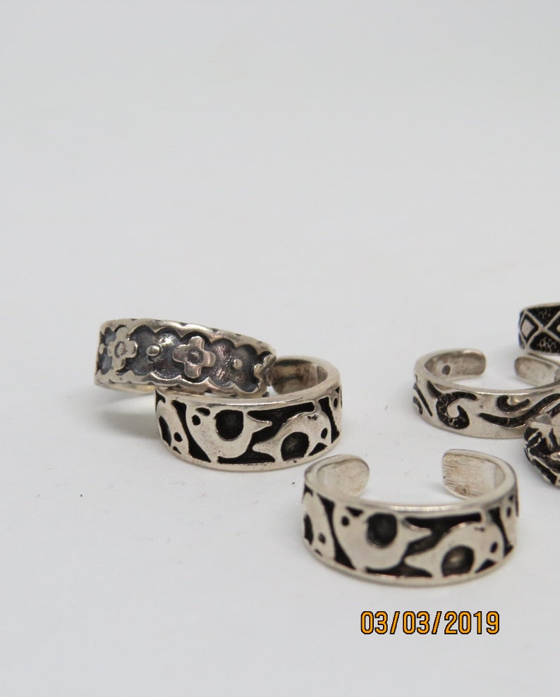 etsy sterling silver toe rings