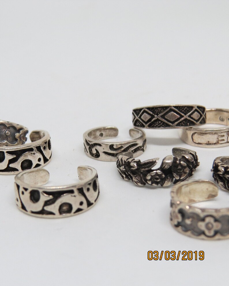 etsy sterling silver toe rings