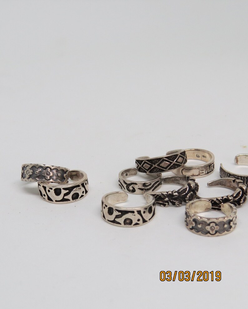 etsy sterling silver toe rings