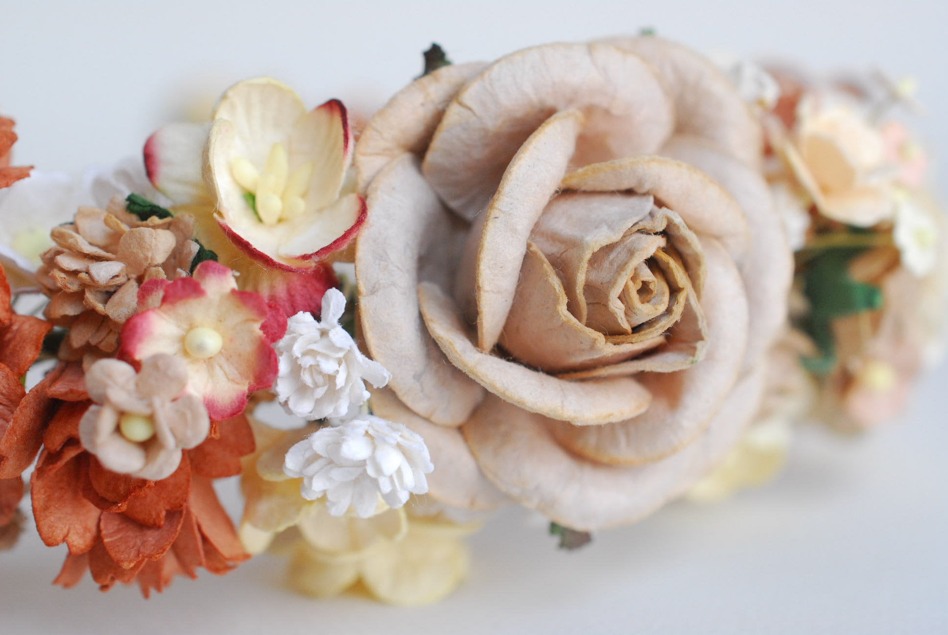 Paper Flower Crown Headband Wedding flower crown DIY Etsy