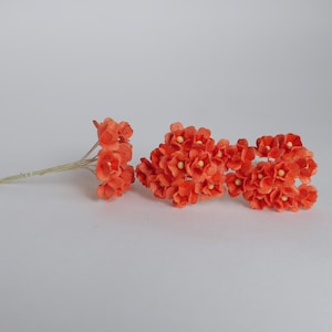 Paper Flower, DIY Wedding supplies, artificial, centerpieces, handmade flower: 100 pieces,  hydrangea flowers, size 2 cm., orange color.
