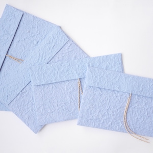 Greeting envelops, natural envelops, paper making, Eco friendly with rope behind, 22x14 cm. 5 pieces,  handmade recycle paper envelops