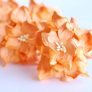 Paper Flower, wedding supplies, DIY decoration: 25 pieces gardenia flower, size5 cm., orange color. handmade flowers.