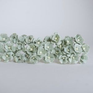 Paper Flower, DIY Wedding supplies, centerpieces, handmade flower, paper making: 100 pieces, hydrangea flowers, size 2 cm., Greentea color.