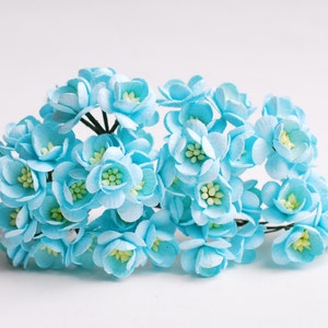 Paper flower, 50 Sakura Sky Blue color.