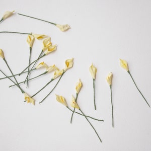 Handmade Yellow Paper Calla Lily Flowers: DIY Wedding Decoration, 50 Pieces