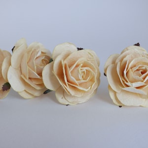Ivory Paper Roses (10 Pieces): Handmade DIY Flower Supplies