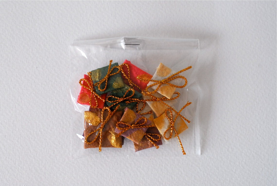 Small paper boxes flat decorations 12 pcs. size 2x2 cm. Etsy