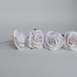 Paper Flower, centerpieces, DIY supplies, 20 pieces small paper artificial roses size 4.5 cm., white color.