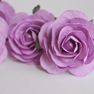 Handmade Pale Purple Paper Roses: DIY Craft Supplies (10 pcs, 6.5cm)