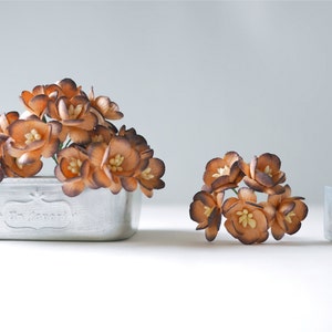 Paper flower, 50 pcs. Cheery Blossom size  2.5 cm., rusty color.