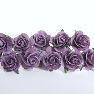 Dark Purple Mulberry Paper Roses: 2.5cm Mini Flowers, 50pcs